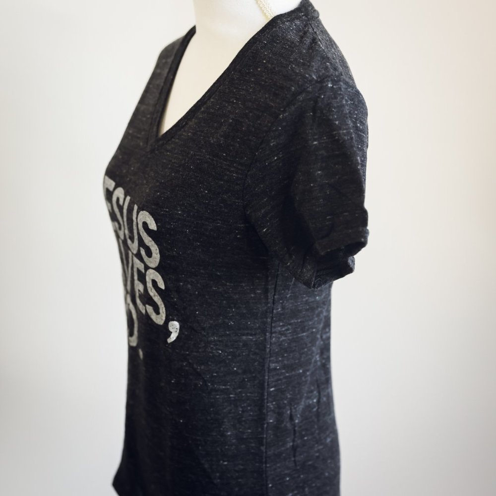 Alternative Apparel "JESUS SAVES BRO." V-neck T-shirt - Picture 2 of 4